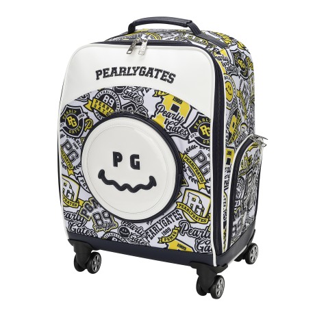 여성 스마일 로고 패턴 휠 보스턴백