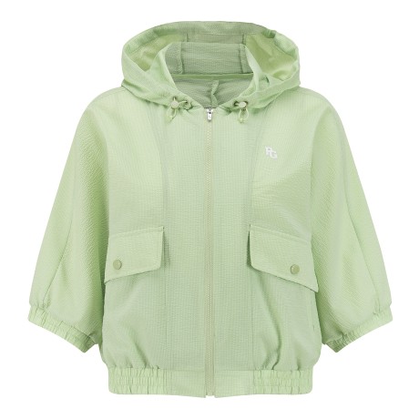 여성 시어서커 돌먼 후드 점퍼