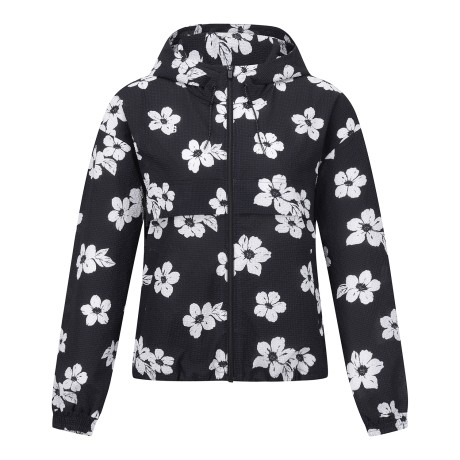 여성 플로럴 시어서커 후드 점퍼