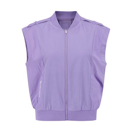 여성 우븐 믹스 시어서커 집업 베스트