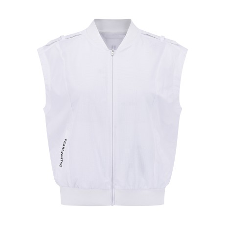 여성 우븐 믹스 시어서커 집업 베스트