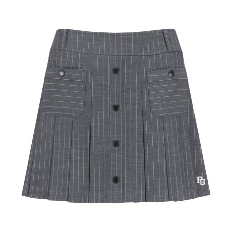 [정지효프로 착장] 여성 스트라이프 버튼 플리츠 큐롯 스커트