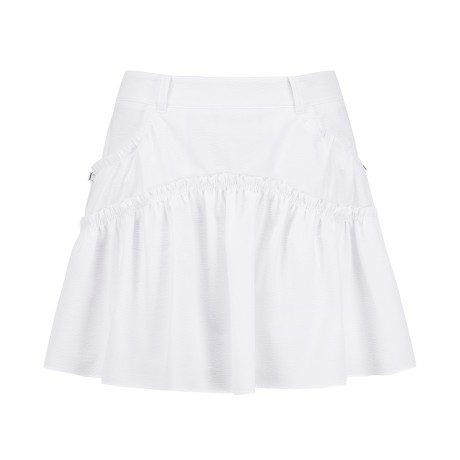 여성 시어서커 스트링 프릴 큐롯 스커트