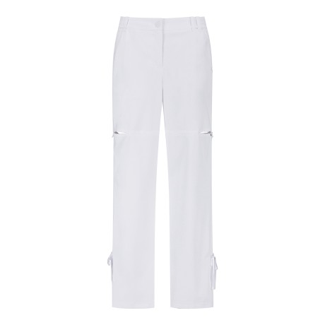 여성 사이드 절개 라인 리본 팬츠