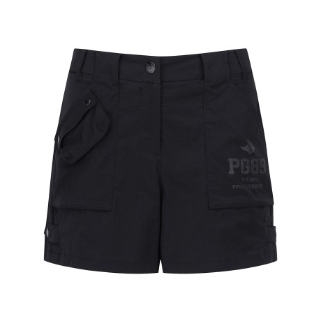 여성 사이드 밴딩 버튼 탭 쇼츠