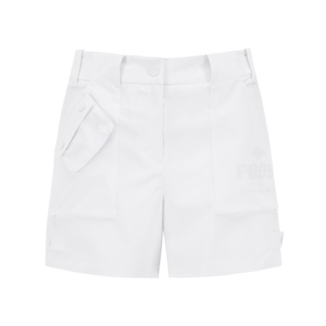 여성 사이드 밴딩 버튼 탭 쇼츠