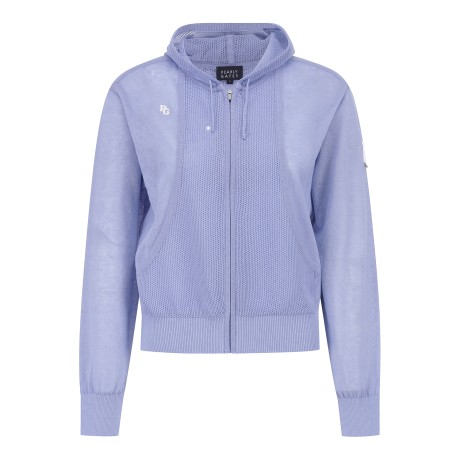 여성 메쉬 레이어 후드 집업 가디건