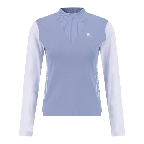 여성 냉감 슬리브 사이드 로고 니트