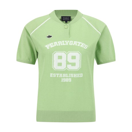 [이예원프로 착장] 여성 래글런 로고 인타샤 메쉬 니트