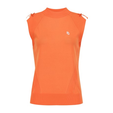 여성 숄더 트임 리본 니트 베스트