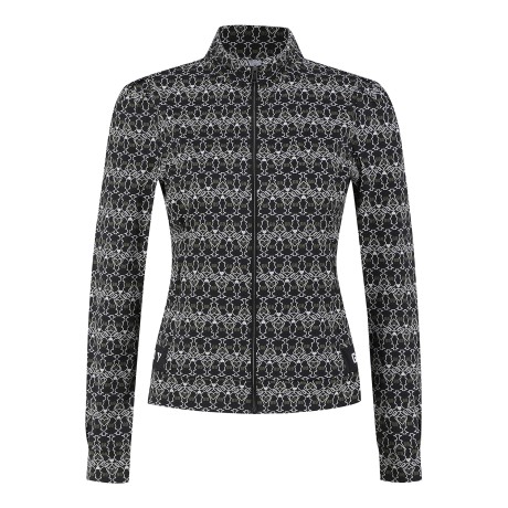 여성 바니 패턴 스트레치 집업 티셔츠