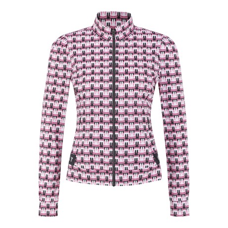 여성 바니 패턴 스트레치 집업 티셔츠