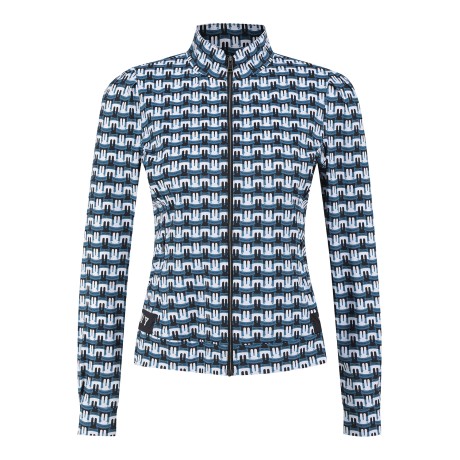 여성 바니 패턴 스트레치 집업 티셔츠