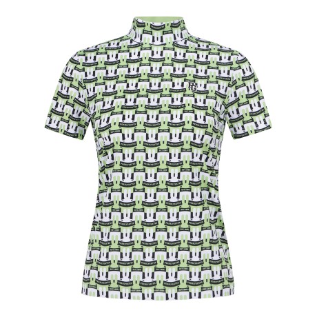 여성 로고 패턴 스트레치 반팔 티셔츠