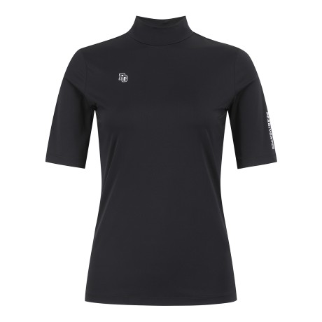 여성 로고 모크넥 반팔 티셔츠