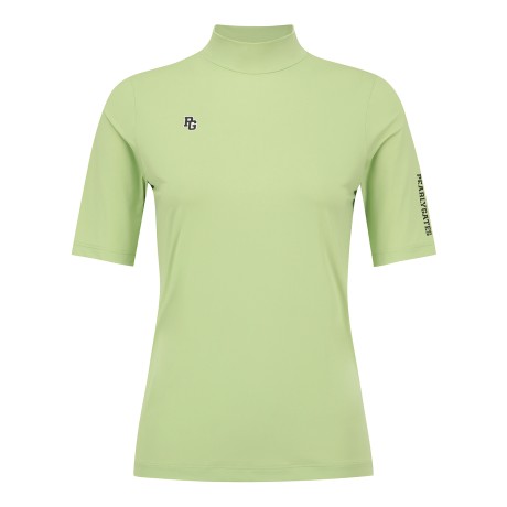 여성 로고 모크넥 반팔 티셔츠