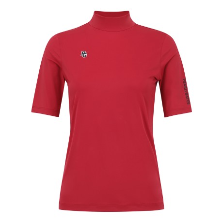 여성 로고 모크넥 반팔 티셔츠