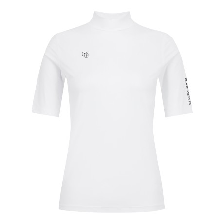 여성 로고 모크넥 반팔 티셔츠