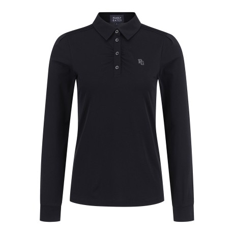 여성 프릴 솔리드 슬림핏 폴로 티셔츠