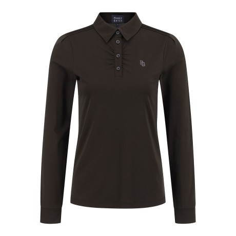 여성 프릴 솔리드 슬림핏 폴로 티셔츠