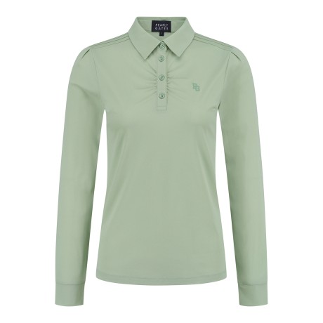 여성 프릴 솔리드 슬림핏 폴로 티셔츠