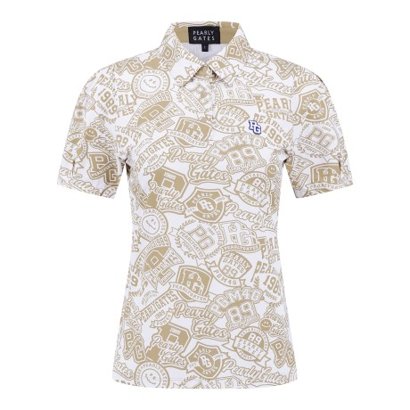 여성 스마일 로고 프린팅 칼라 반팔 티셔츠