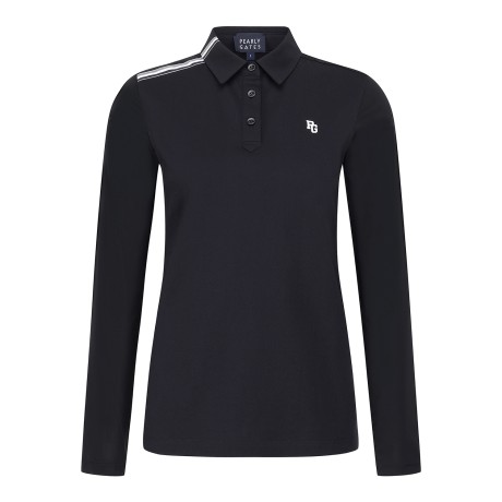 여성 텍스처 믹스 배색 라인 티셔츠