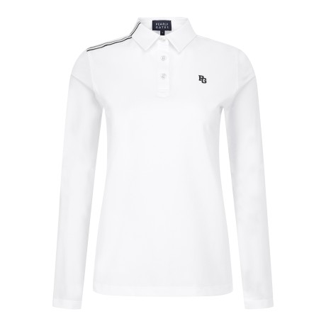 여성 텍스처 믹스 배색 라인 티셔츠