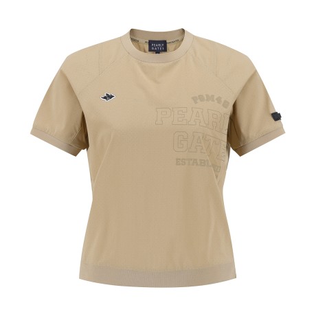 여성 스트링 타공 반팔 티셔츠