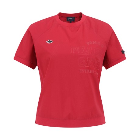 여성 스트링 타공 반팔 티셔츠