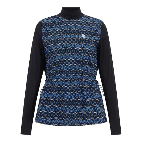 여성 냉감 슬리브 바니 패턴 플레어 티셔츠