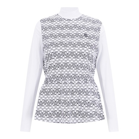 여성 냉감 슬리브 바니 패턴 플레어 티셔츠