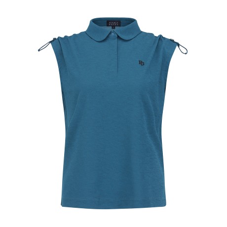 여성 스트링 슬리브리스 티셔츠