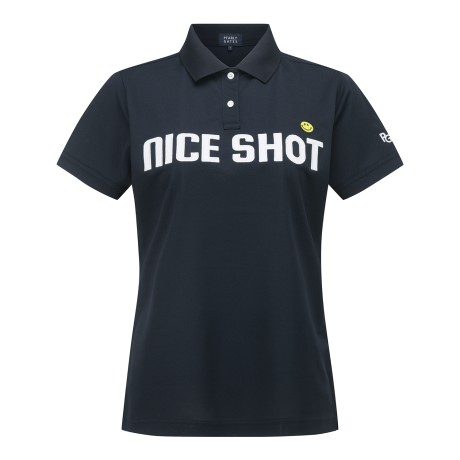 여성 스마일 투 버튼 피케 티셔츠