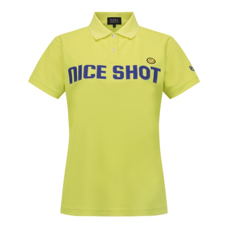 여성 스마일 투 버튼 피케 티셔츠