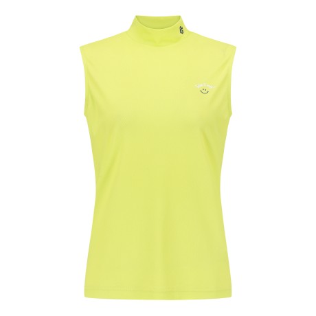 여성 스마일 백 프린팅 슬리브리스 티셔츠