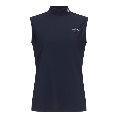 여성 스마일 백 프린팅 슬리브리스 티셔츠