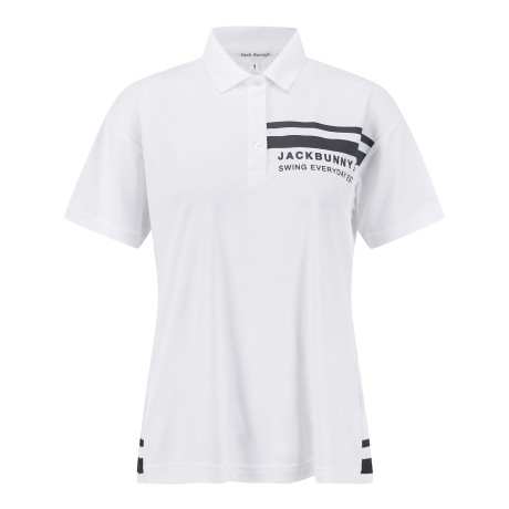 여성 잭바니 배색 라인 플리츠 반팔 티셔츠