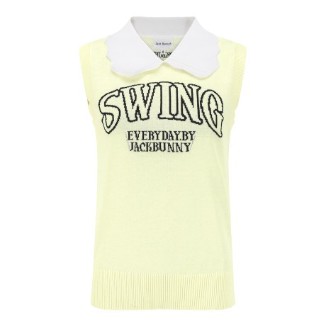 여성 잭바니 스캘럽 칼라 슬리브리스 탑