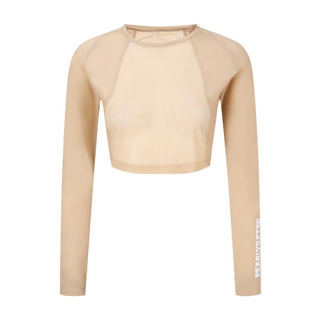 여성 메쉬 블록 크롭 스킨가드