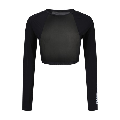 여성 메쉬 블록 크롭 스킨가드