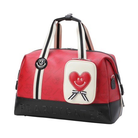 여성 스마일 로고 패턴 보스턴백 & 미니 파우치