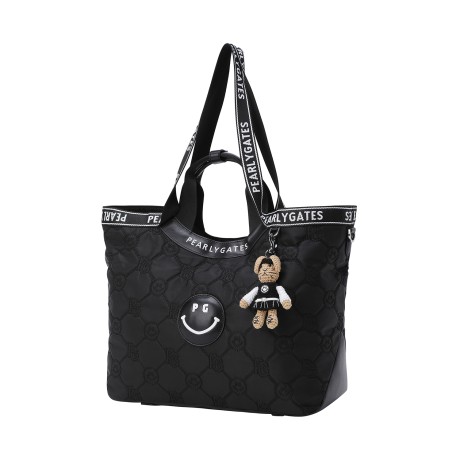 여성 스마일 퀼팅 쇼퍼백 & 버니 키링