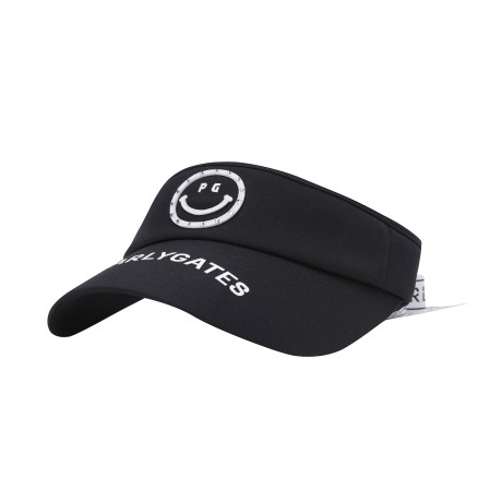 여성 큐빅 스마일 리본 탈착 썬바이저