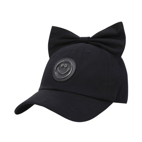 여성 스마일 메탈 심볼 리본 탈착 볼캡