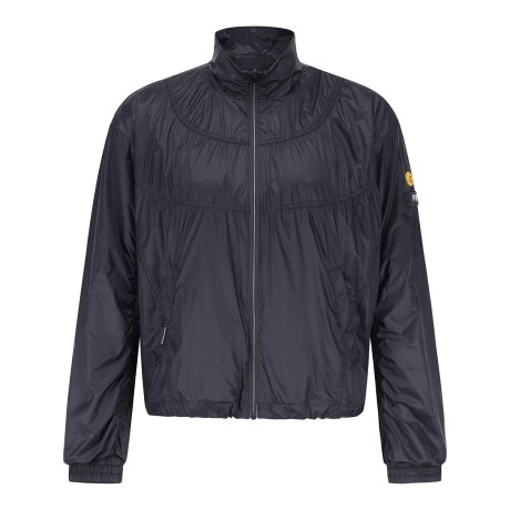 여성 스마일 패치 셔링 점퍼