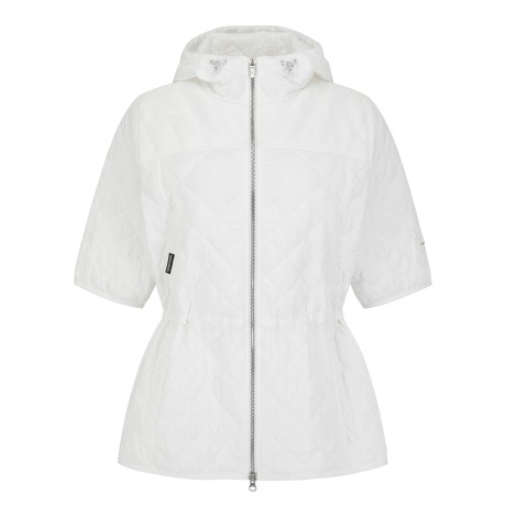 여성 스트링 반팔 패딩 후드 집업 점퍼