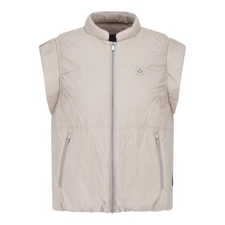 여성 스마일 패치 기모 패딩 베스트