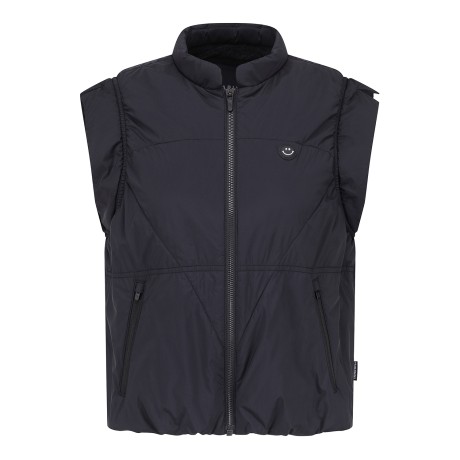 여성 스마일 패치 기모 패딩 베스트