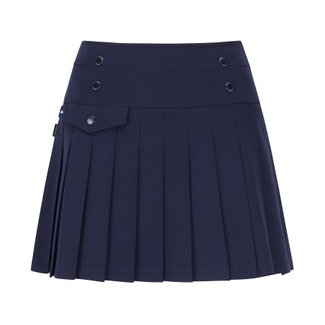여성 더블 버튼 플리츠 큐롯 스커트